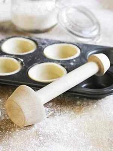 1pc Wood Egg Tart Tamper Double Side Wooden Baking Pastry Dough Pusher Kitchen - Picture 1 of 5