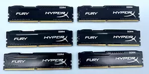 Kingston HyperX Fury 6x8GB PC4 DDR4 2666MHz DIMM HP26D4U9S8HC-8X Total: 48GB - Picture 1 of 2
