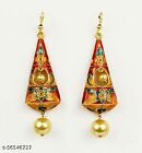 Indian BollyWood Mulicolor Party Wear Brass Plated Long Drops Earrings For Women