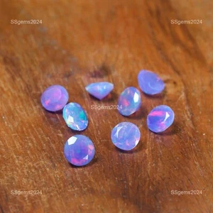 Natural Round Ethiopian Opal Loose Designer Faceted Gemstone 3x6x6 mm - Picture 1 of 5