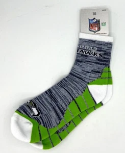 SEATTLE SEAHAWKS NFL MEN'S GRID HEATHERED QUARTER SOCKS (8-13) FREE SHIP - Picture 1 of 2
