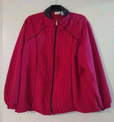 Chaqueta Kim Rogers Para Mujer 1X Rosa Y Gris Caliente Cremallera Bolsillos Frontales Ligera  Foto 1 de 4