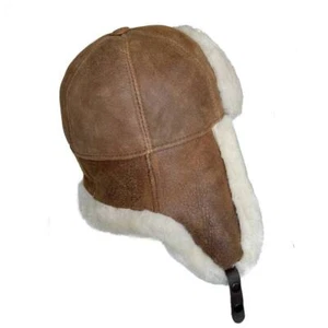 Handgefertigte russische Winte Shearling Schaffell Trapper Mütze Uschanka Flieger Pelzmütze - Bild 1 von 58