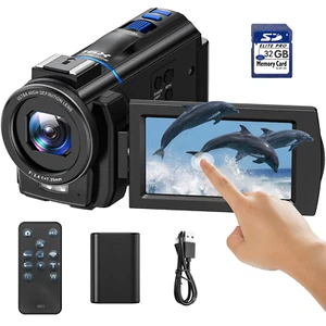 Camcorder 3.0-Zoll Touchscreen 4K Videokamera 48MP IR Nachtsicht 16X Digitalzoom - Bild 1 von 9