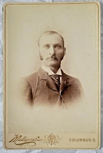 1890 Cabinet Card Photograph COLUMBUS OHIO back mark MULLIGAN BROS North High St - Picture 1 of 2