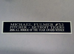 Michael Fulmer Tigers Autograph Nameplate For A Signed Baseball Case 1.25 X 6 - Picture 1 of 11