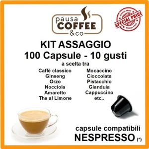 KIT ASSAGGIO 100 capsule NESPRESSO: Caffè, Ginseng, Nocciola, Pistacchio,etc - Foto 1 di 1