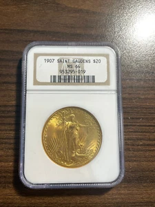 1907-P St. Gaudens $20 Twenty Dollar Gold Double Eagle NGC MS 64 Type 2 No Motto - Picture 1 of 4