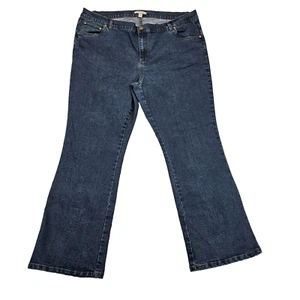 Woman Within Jeans Women's Plus Size 22W Blue Dark Wash Boot Cut Denim High Rise - Picture 1 of 11