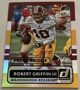 Panini Donruss Robert Griffin III 2015 novato prueba de prensa láser 1/1 - Imagen 1 de 4