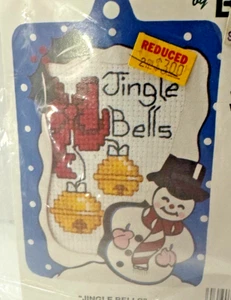 JINGLE BELLS Gallery of Stitches Christmas Collectibles WOOD FRAMES Bucilla NEW - Picture 1 of 8