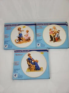 Vintage Norman Rockwell 1984 Plates Set of 3 Music Master Toy Maker Bedtime - Picture 1 of 8