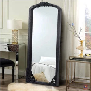 Full Length Primrose Mirror 60x182cm Black Wood Elegant Arch Vintage Home Design - Picture 1 of 2
