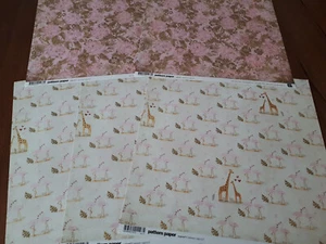 BasicGrey Sugared 5x Scrappapier doppelseitig Liebe Muttertag Giraffe 12" 30,5cm - Bild 1 von 3