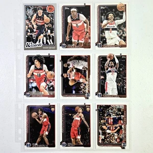 LOT OF 9 WASHINGTON WIZARDS TOPPS 2025-26 NBA CARDS - FOIL, ROOKIES & STARS - Picture 1 of 2