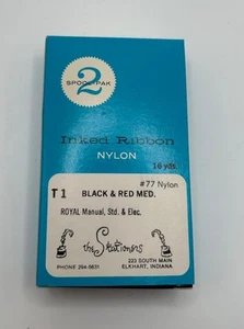 Vintage tragbare manuelle Royal Schreibmaschine Spule Band schwarz rot T1 #77 Nylon NOS - Bild 1 von 5