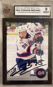 2021 Upper Deck CHL Connor Bedard Stars Auto #302 Autograph KSA 9 MINT Rookie RC - Picture 1 of 3