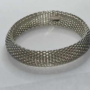 Pulsera Tiffany & Co Somerset tejido de malla brazalete flexible plata de ley 925 - Imagen 1 de 6
