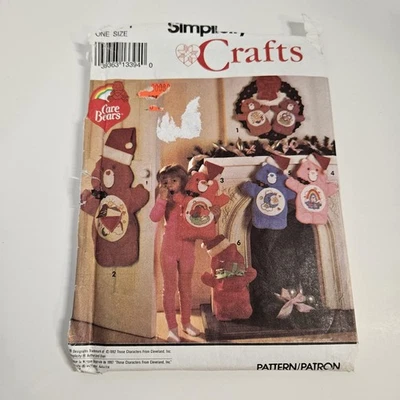 Vintage Simplicity Care Bears Christmas Pattern 8161 Stocking Wreath Stuffed Toy - Image 1 of 3