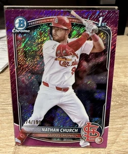Nathan Church 2025 Bowman Chrome #BCP-192 1st Fuchsia Shimmer #d /199 - Picture 1 of 2