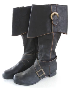 PIRATE Renaissance KNEE-HIGH Knight SWASHBUCKLER Cosplay BOOTS Shoes MENS 12-13 - Picture 1 of 17