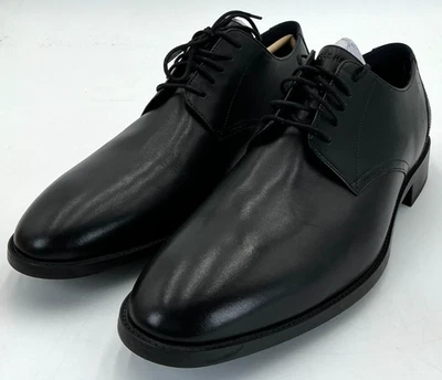 Oxford Cole Haan Hawthorne para hombre talla 13 cuero negro punta lisa nuevos en caja Foto 1 de 4