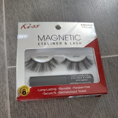 KISS Delineador Magnético de Ojos y Pestañas Kit, Pestañas Falsas Sintéticas Infatuadas y Delineador Foto 1 de 4