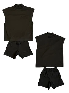 Essentials Fear Of God Unisex Kids Truck Suit T-Shirt/Shorts Green Size 4/5 - Picture 1 of 15