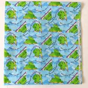 Fabric Traditions Patty Reed Frogs School Reading Cotton Fabric 1-2/3yd x 44" - Picture 1 of 10