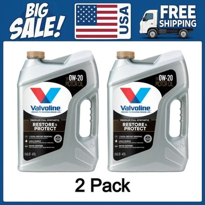 2 Pack Valvoline Restore & Protect Full Synthetic 0W-20 Motor Oil 5 QT - Image 1 of 4