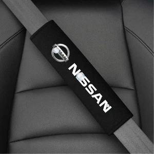Nuevo 2 piezas Funda Cinturón Coche Cojín Hombro Almohadilla Accesorio Negro Rojo Para Nissan - Imagen 1 de 10