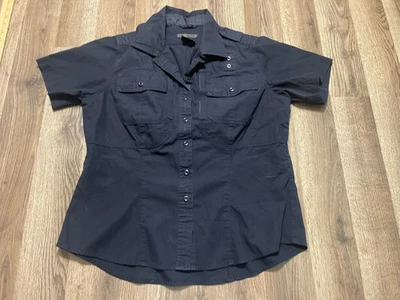 Camisa táctica 5.11, para mujer talla mediana, negra, manga corta, camisa con botones Foto 1 de 4