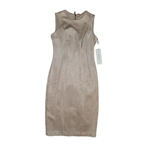 NEW Calvin Klein Sleeveless Faux Suede Blush Pink Dress Size 2 - Picture 1 of 6
