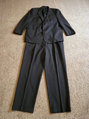 Traje de Colección Palm Beach Para Hombres A Rayas 2 Piezas Talla 44R 42 x 28 Pantalones Lana Peinada Foto 1 de 4