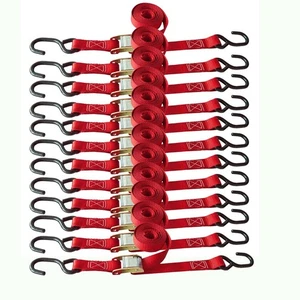 Paquete de 12 correas de amarre con hebilla de leva de 1"x6' con gancho en S correa de alta resistencia para motocicleta - Imagen 1 de 6