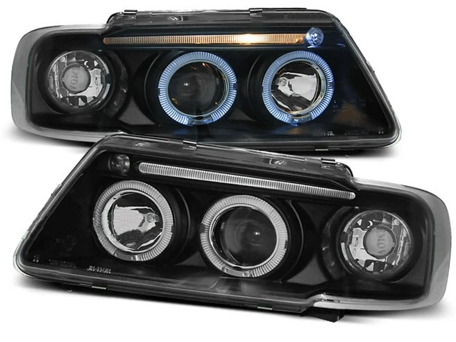headlights for AUDI A3 8L 1996 1997 1998 1999 2000 angel eyes black LHD - Image 1 of 1
