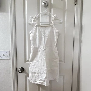 Crewcuts J Crew Cotton Off-White Bow Strap Smocked Sundress Dress Girls Size 14 - Picture 1 of 11