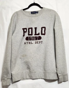Polo Ralph Lauren Size XL Gray 1967 Athl Dept Crewneck Sweatshirt See Pics - Picture 1 of 10