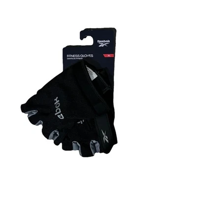 Guantes de fitness Reebok XL - negro gris - palma acolchada - cierre ajustable Foto 1 de 2
