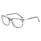 Women Retro Square Frame Eyeglasses Metal Temple Horn Rimmed Clear Lens New