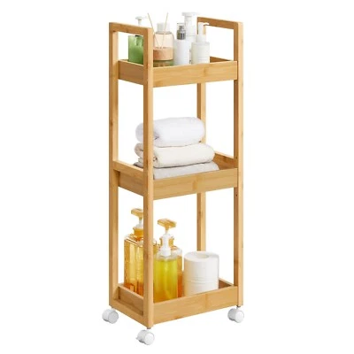 Badregal Rollwagen, Badezimmerregal mit 3 Ebenen  BCBDE083N01 - Bild 1 von 4