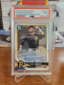 2018 Bowman Chrome Draft Travis Swaggerty Auto 1st Bowman PSA 9 Autograph Swag! - Bild 1 von 11