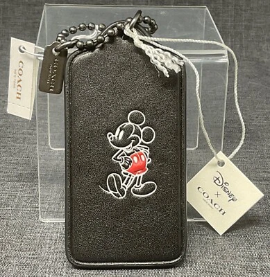 Disney X COACH Mickey Mouse Leather Hang Tag Purse Charm - NWT (REDUCED) - Image 1 of 4