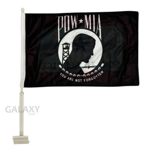 POW MIA Car Window Flag "12x18” Car Window Flag with Sturdy Pole / POW MIA Flag - Picture 1 of 1