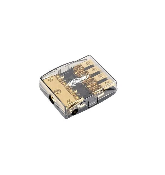 New XSCORPION GOLD AGU FUSE DISTRIBUTION BLOCK 2/4/8G IN FOUR 8/10 GAUGE AWG OUT - Image 1 of 1