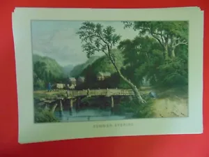 Calendario Currier & Ives stampa topper 1995 SERA D'ESTATE - Foto 1 di 1