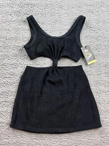 Art Class Girl's Size Medium (8) Solid Terry Swim Cover Up Dress Black - Picture 1 of 6