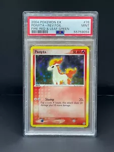Pokemon Ex Fire Red & Leaf Green Ponyta Reverse Holo PSA 9 MINT #76 Graded Card - Imagen 1 de 2