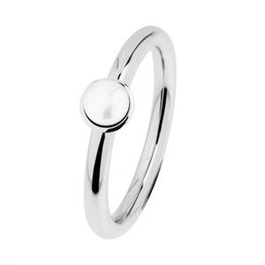 Serious Design Evia Ring Stainless Steel R489 Stacking Ring Slim Ring with SW Pearl - Picture 1 of 9