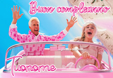 Cialda BARBIE FILM 2023 RETTANGOLARE/ROTONDA Ostia Per Torta con NOME IL FILM